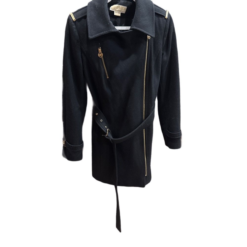 MICHAEL Michael Kors Black and Gold Trench Coat